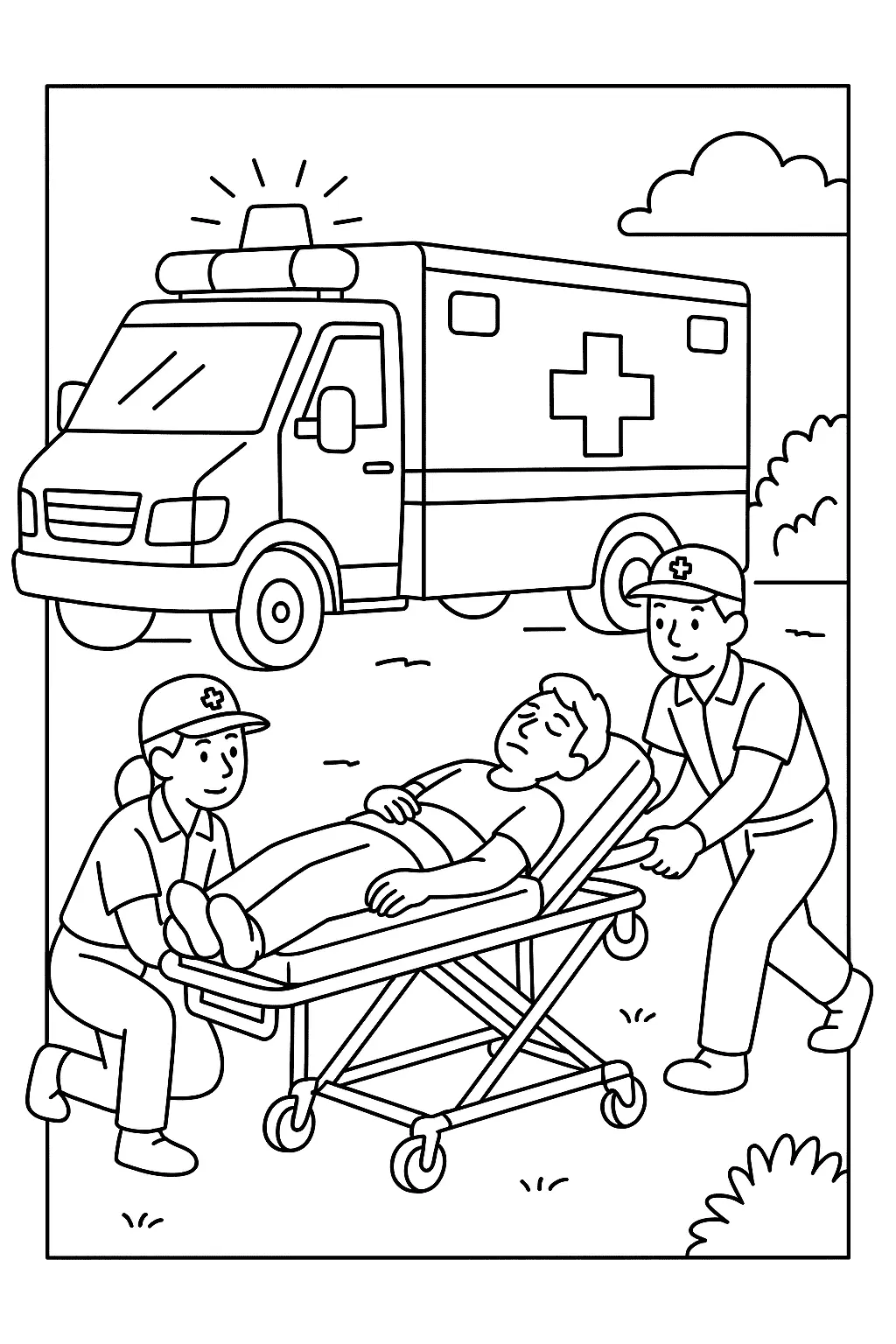Ambulance Coloring Pages – 013