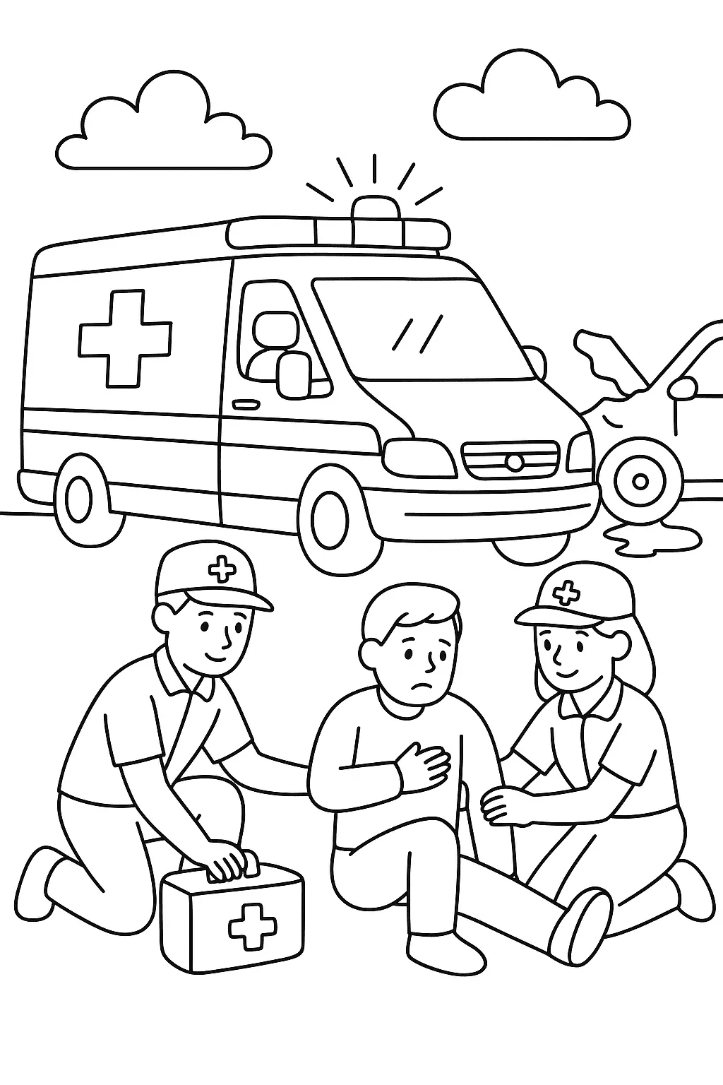 Ambulance Coloring Pages – 019