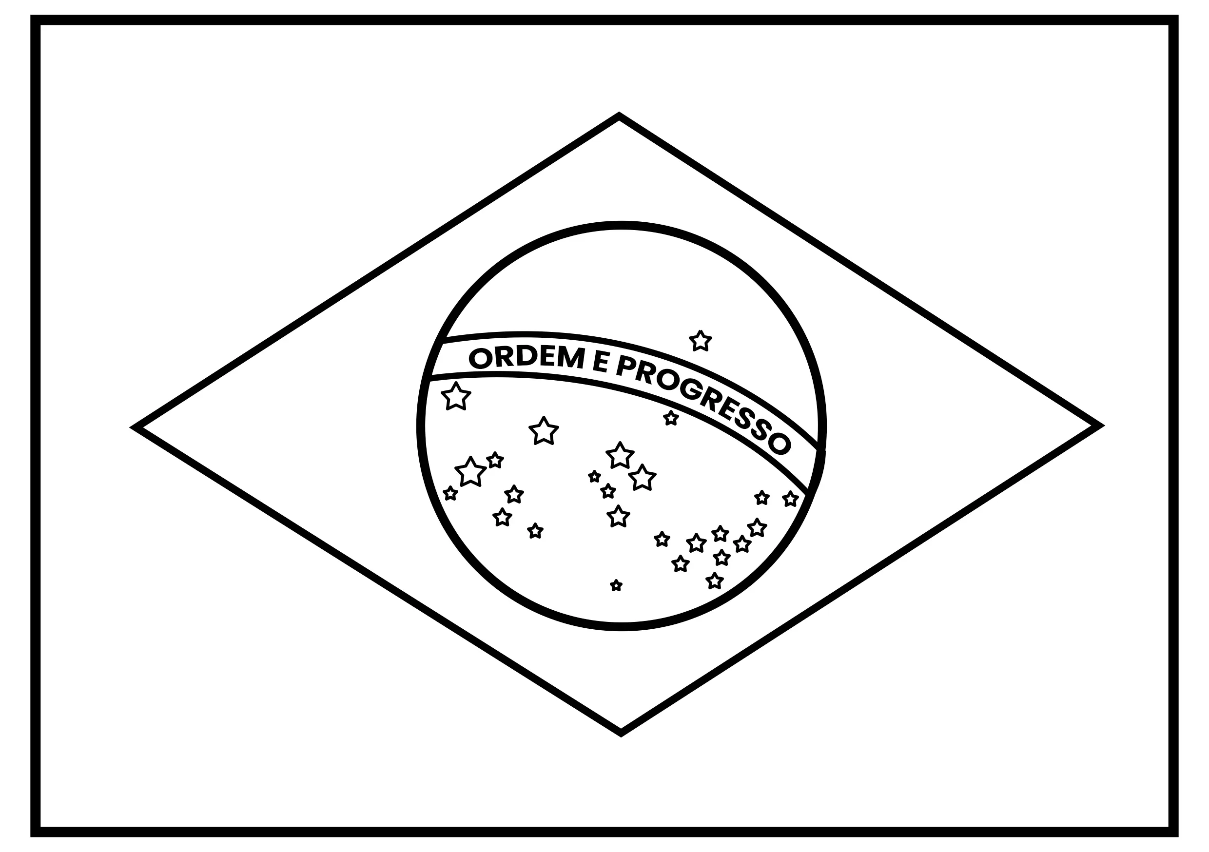 Brazil Flag Coloring Pages – 008