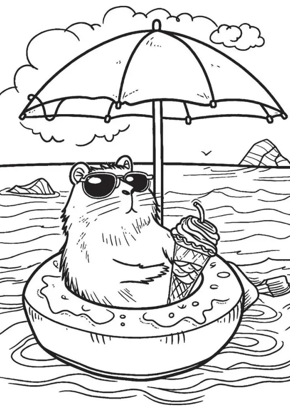 Capybara Coloring Pages – 016