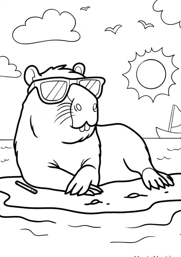 Capybara Coloring Pages – 017