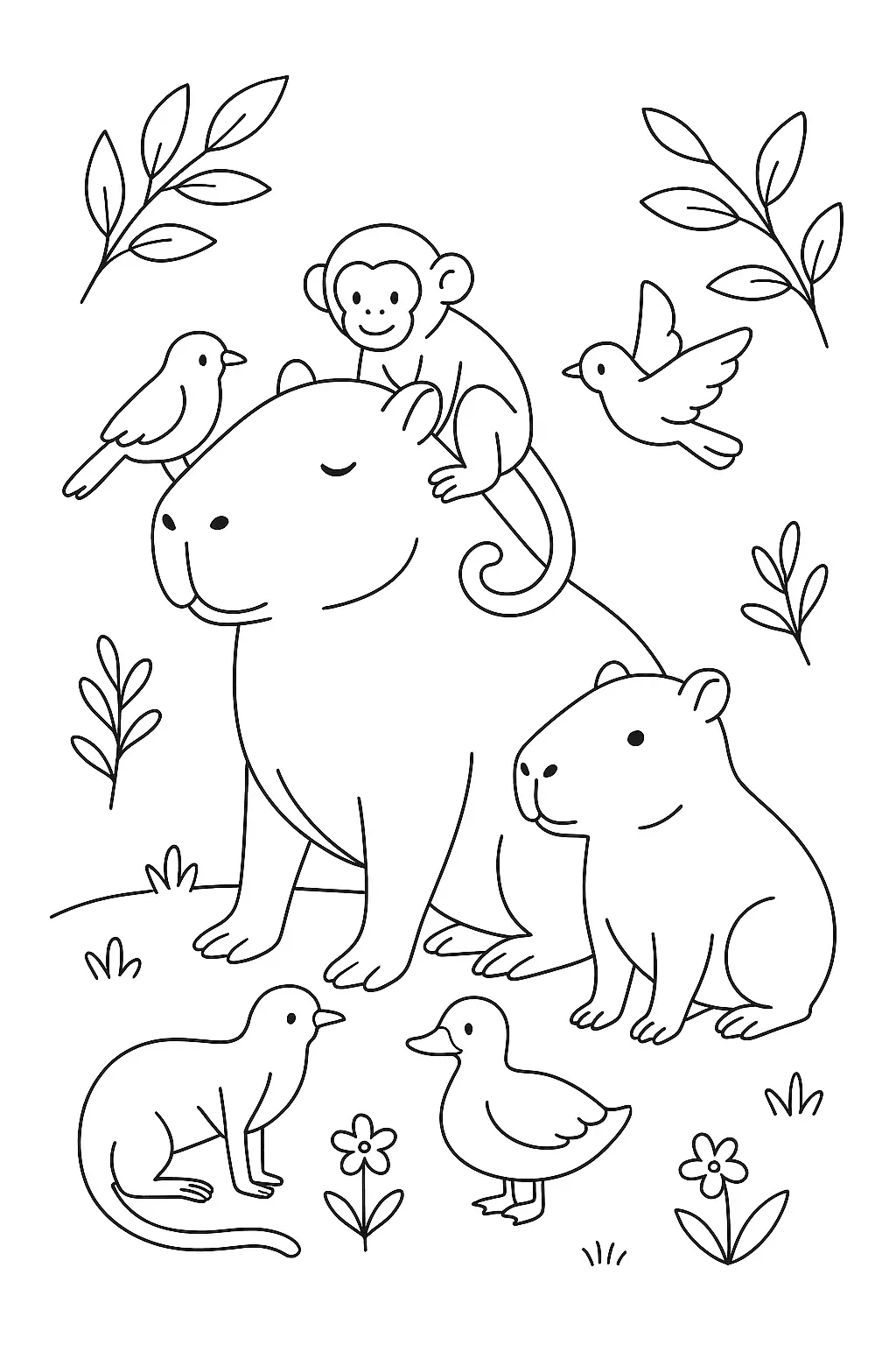 Capybara Coloring Pages – 065