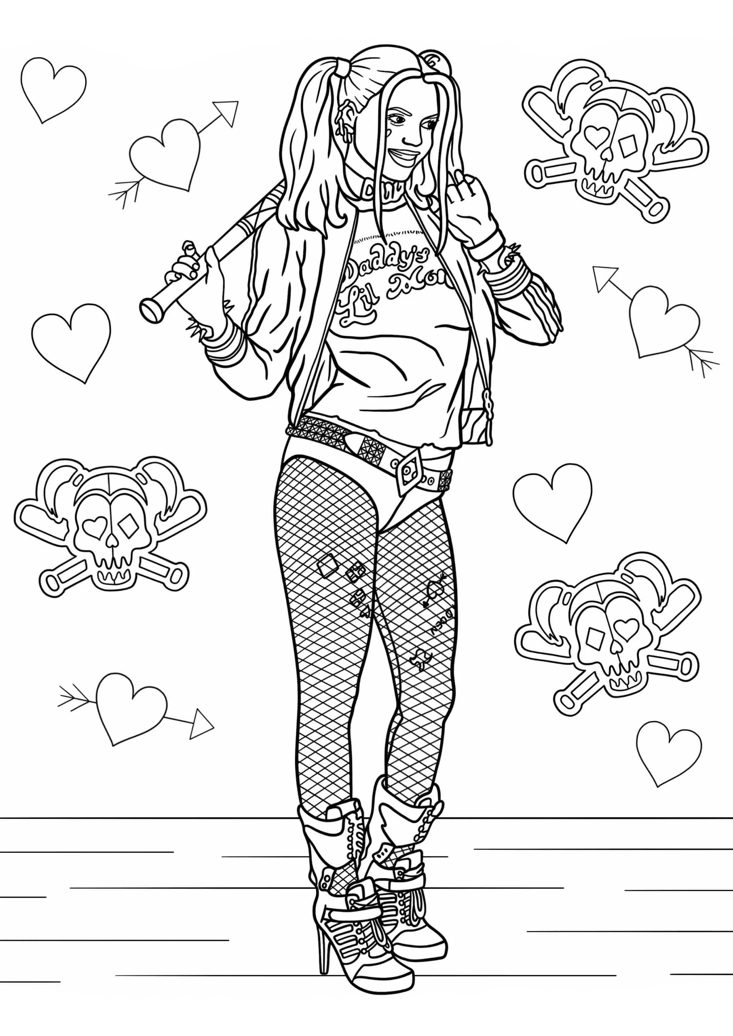 Harley Quinn Coloring Pages – 004