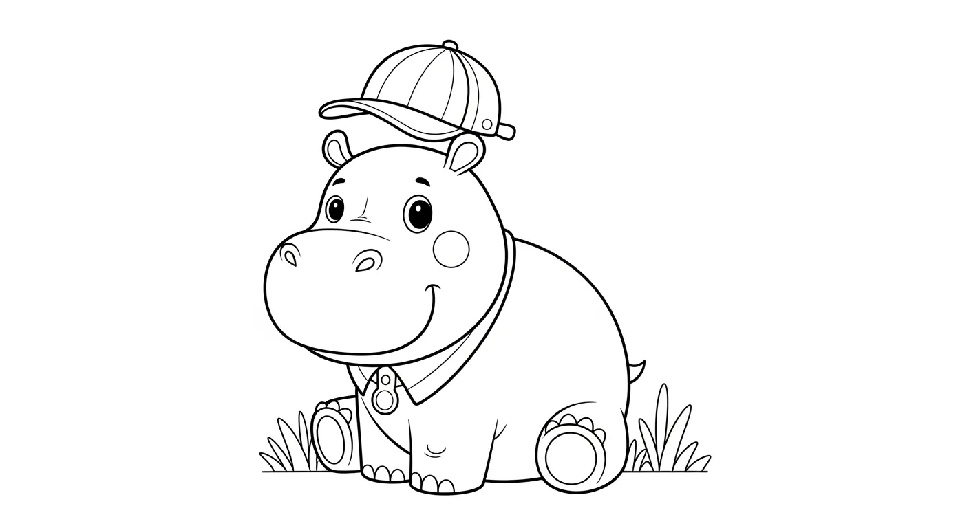 Hippopotamus Coloring Pages – 016