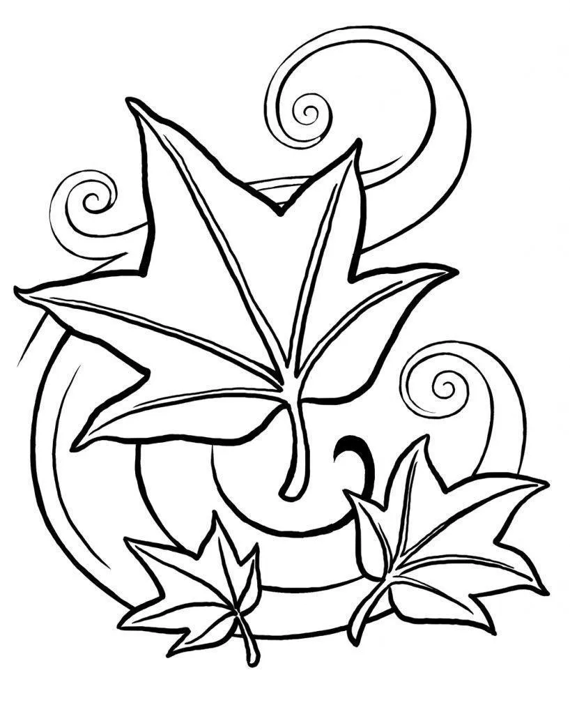 Leaves Coloring Pages – 010