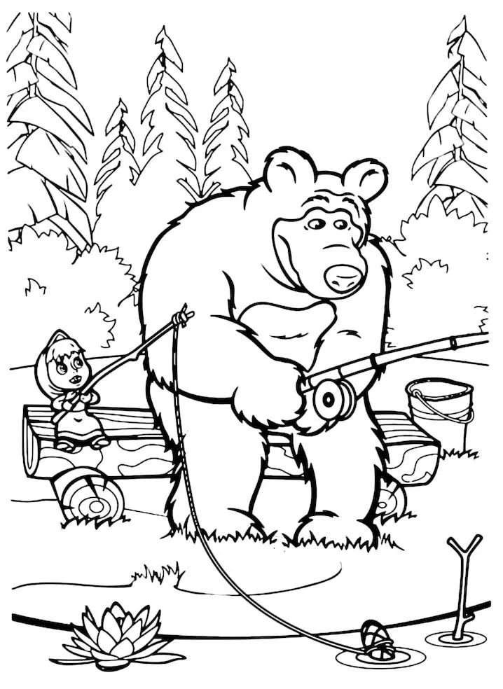Masha And The Bear Coloring Pages – 002