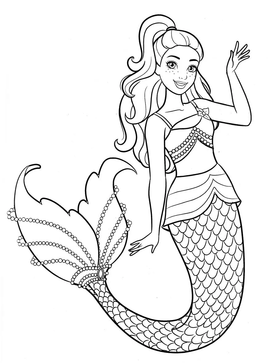 Mermaid Coloring Pages – 002
