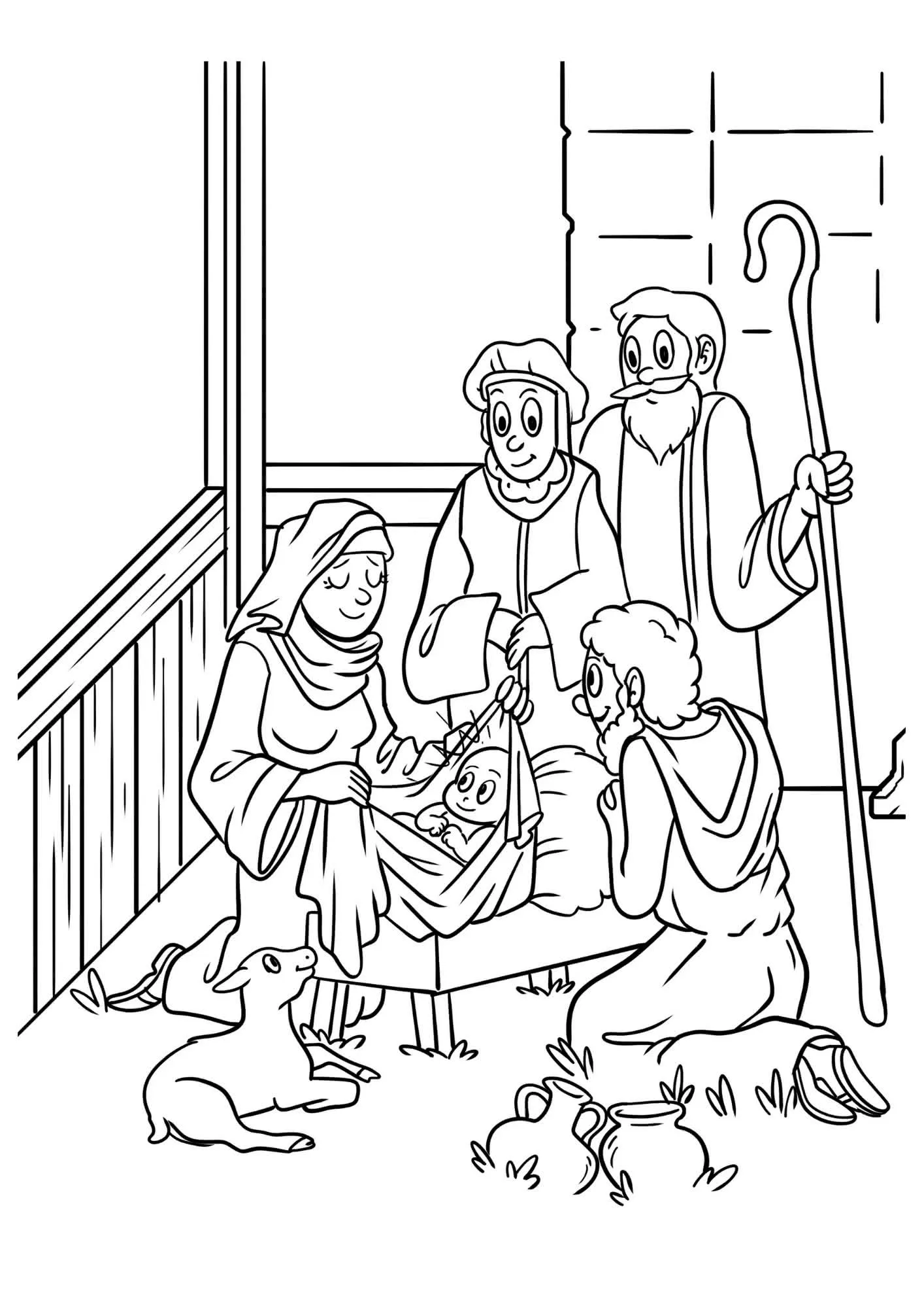 Nativity Scene Coloring Pages – 014