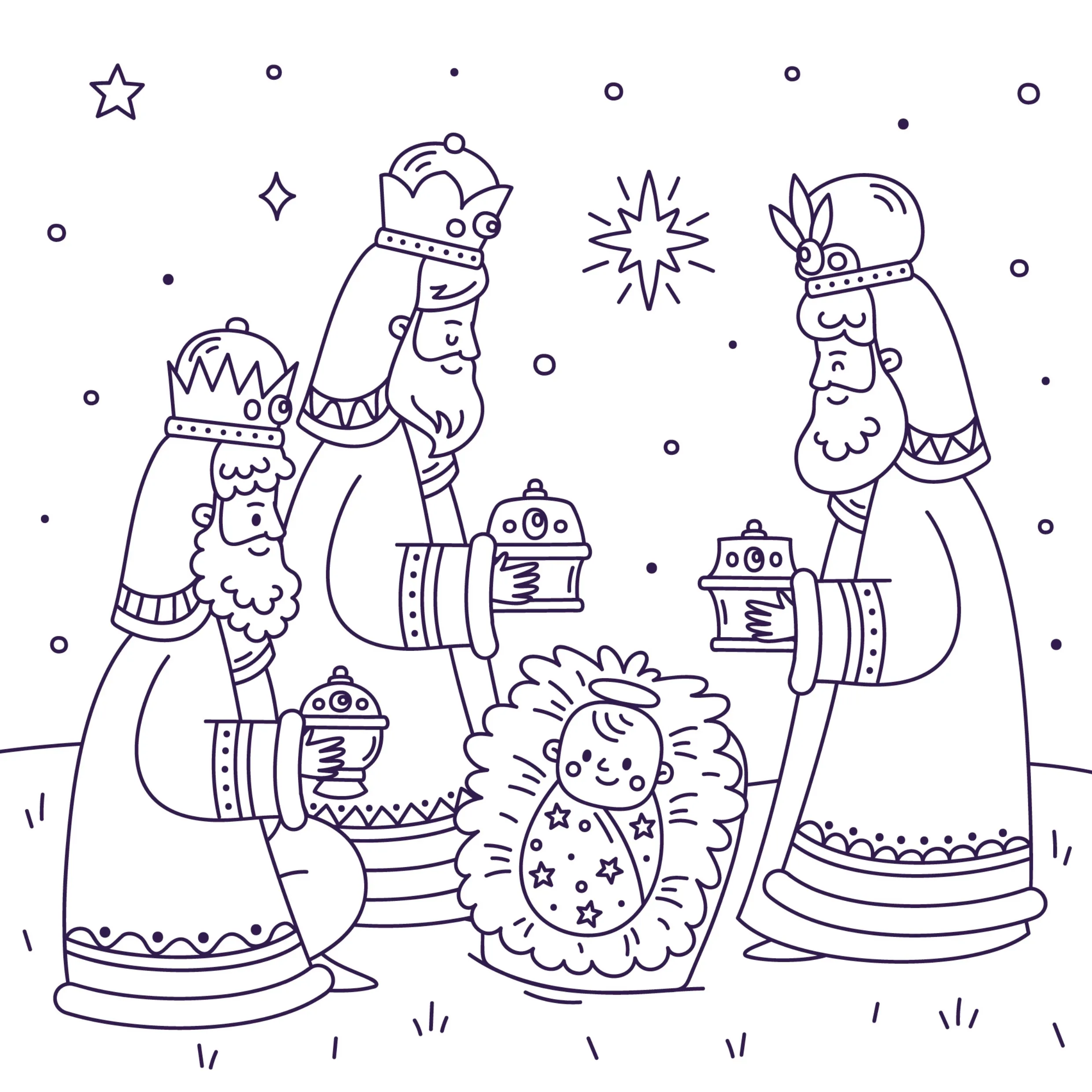 Nativity Scene Coloring Pages – 016