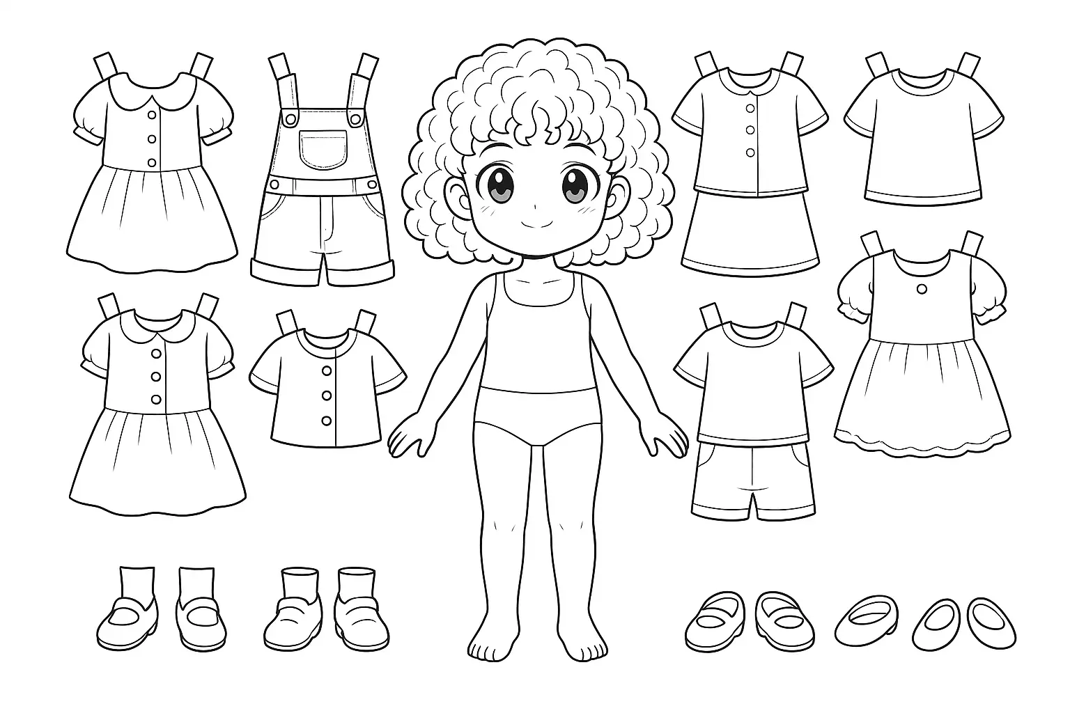 Paper Doll Coloring Pages – 010