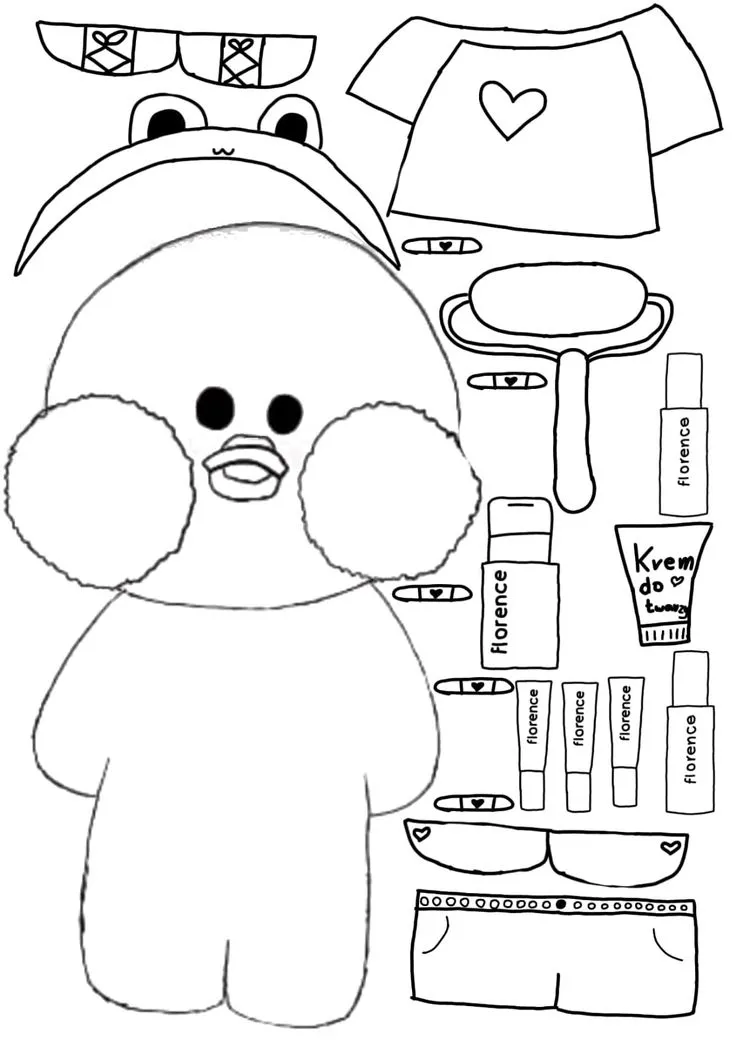 Paper Duck Coloring Pages – 010