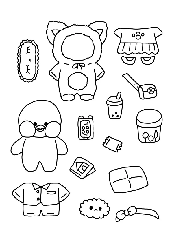 Paper Duck Coloring Pages – 022