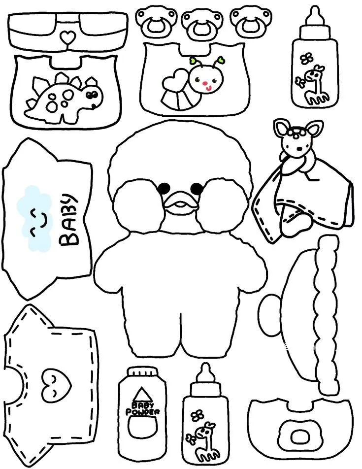 Paper Duck Coloring Pages – 037