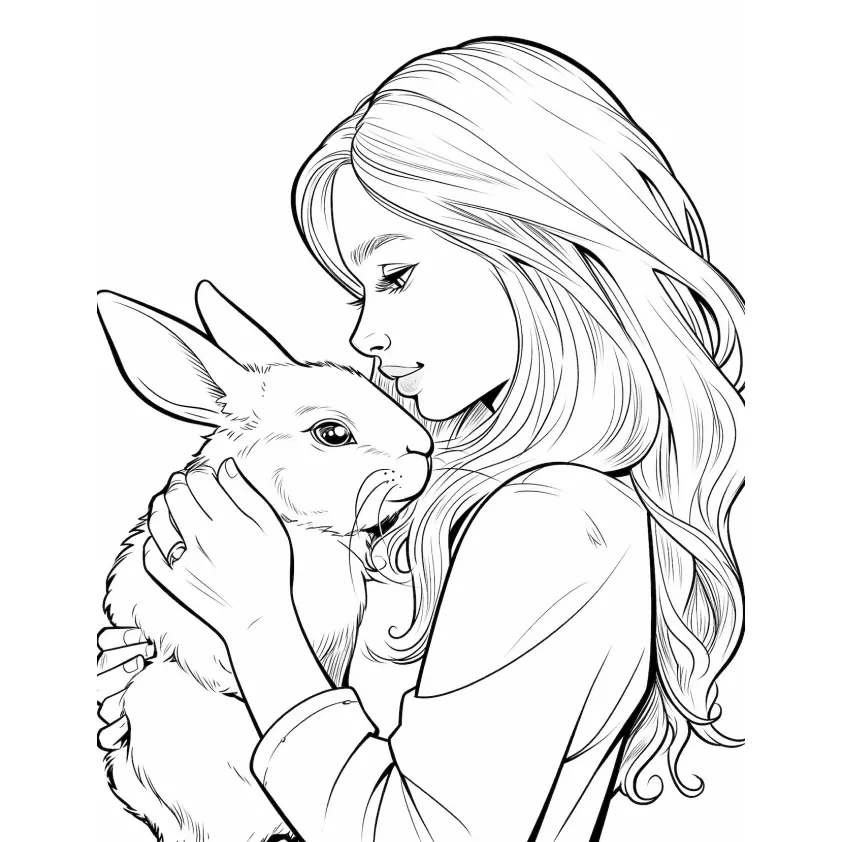 Rabbits Coloring Pages – 014