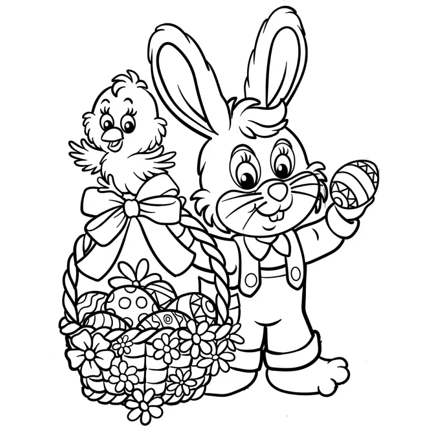 Rabbits Coloring Pages – 016