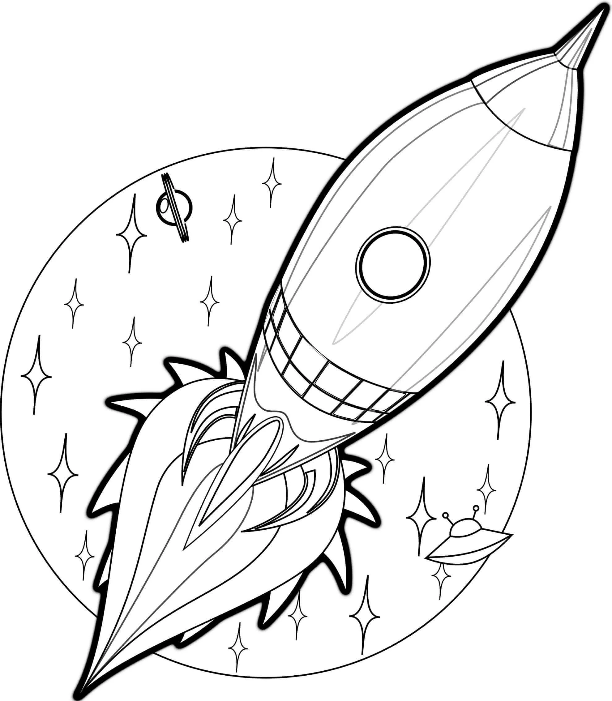 Rocket Coloring Pages – 013