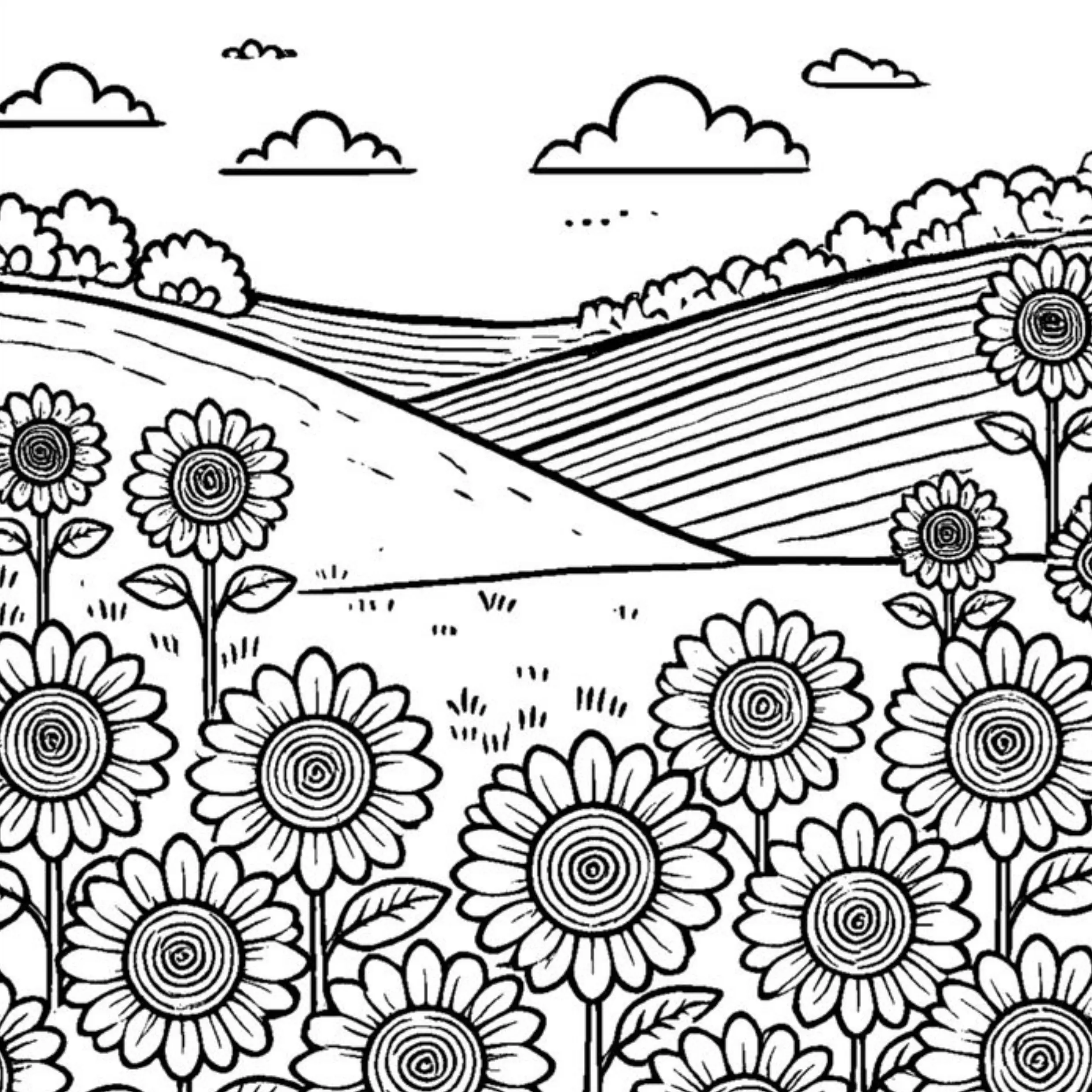 Sunflower Coloring Pages – 009