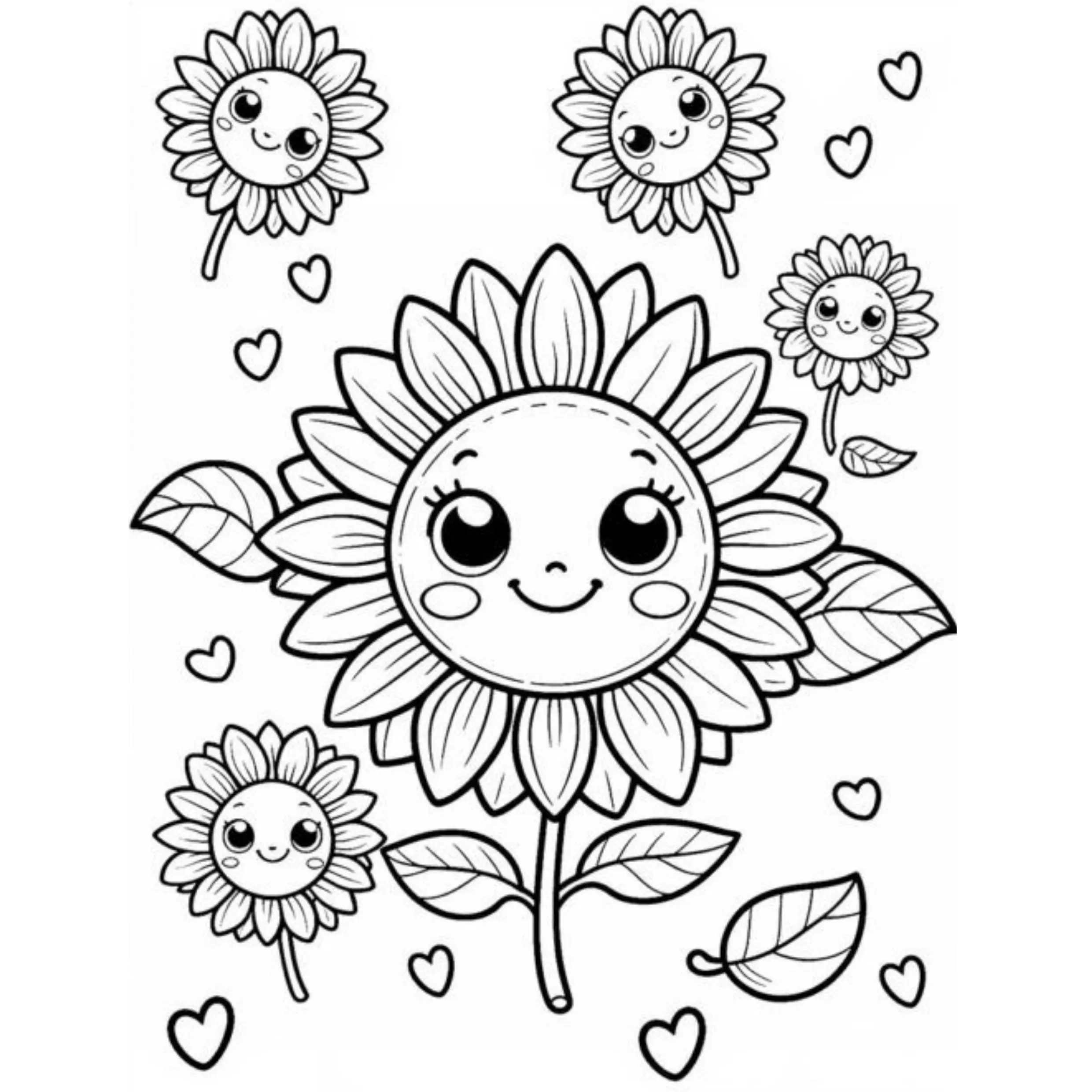 Sunflower Coloring Pages – 010