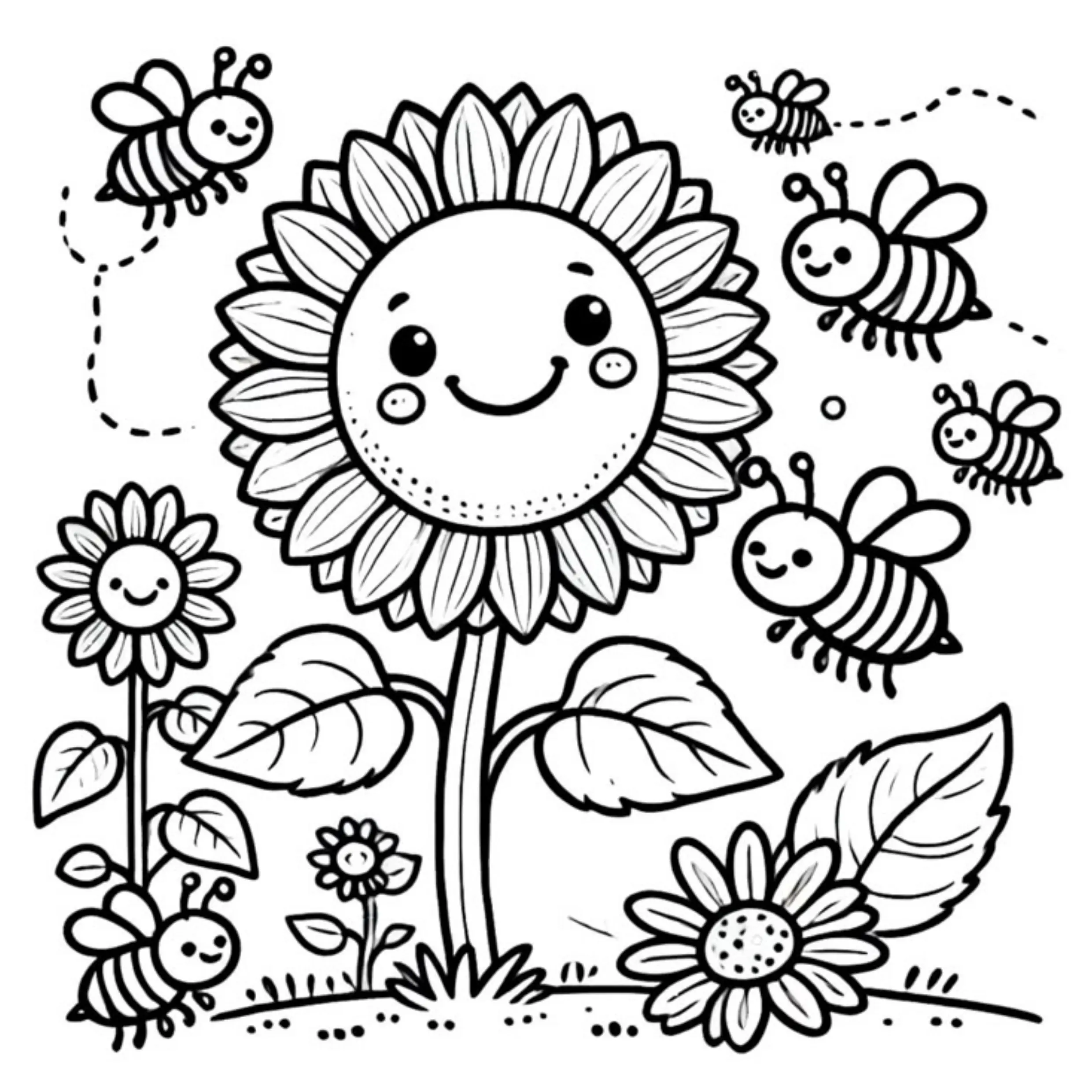 Sunflower Coloring Pages – 012
