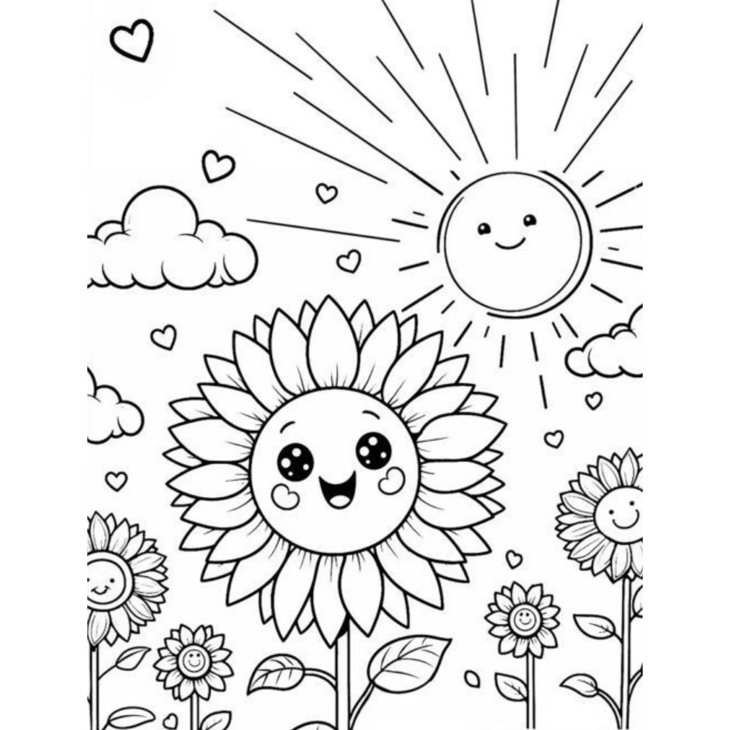 Sunflower Coloring Pages – 014
